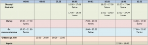 Harmonogram pracy 05.02 - 12.02